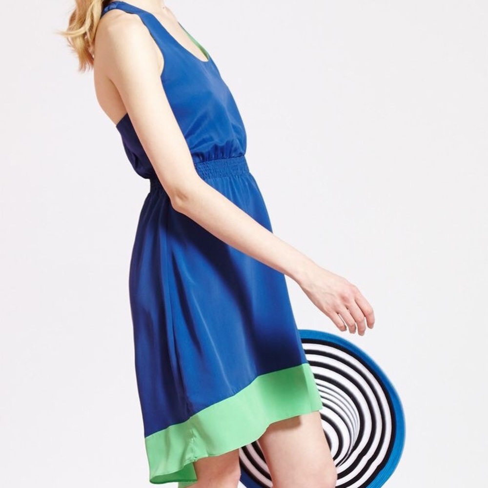 Dark blue and green dress
